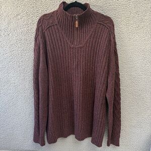 Tommy Bahama Sweater Mens XXL Merino Wool Silk 1/4 Zip Academia Preppy 2XL